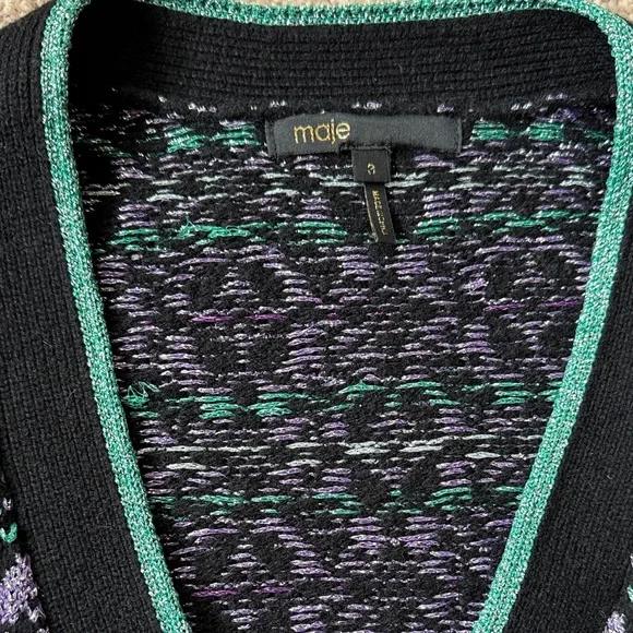 Maje Floral Knit Cardigan size 3 - Picture 2 of 5